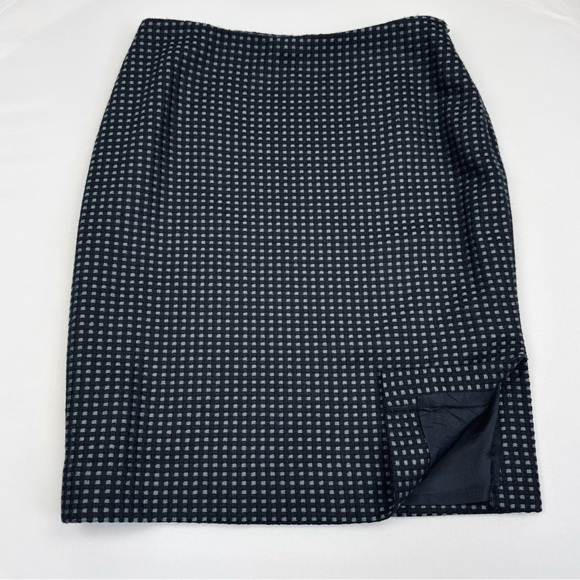 Ellen Tracy Wool Check Tweed Tailored Pencil Skirt - Picture 2 of 9